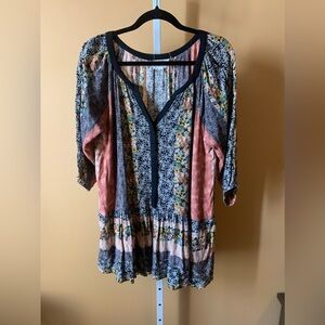 Love Floral Patchwork boho Women's Top